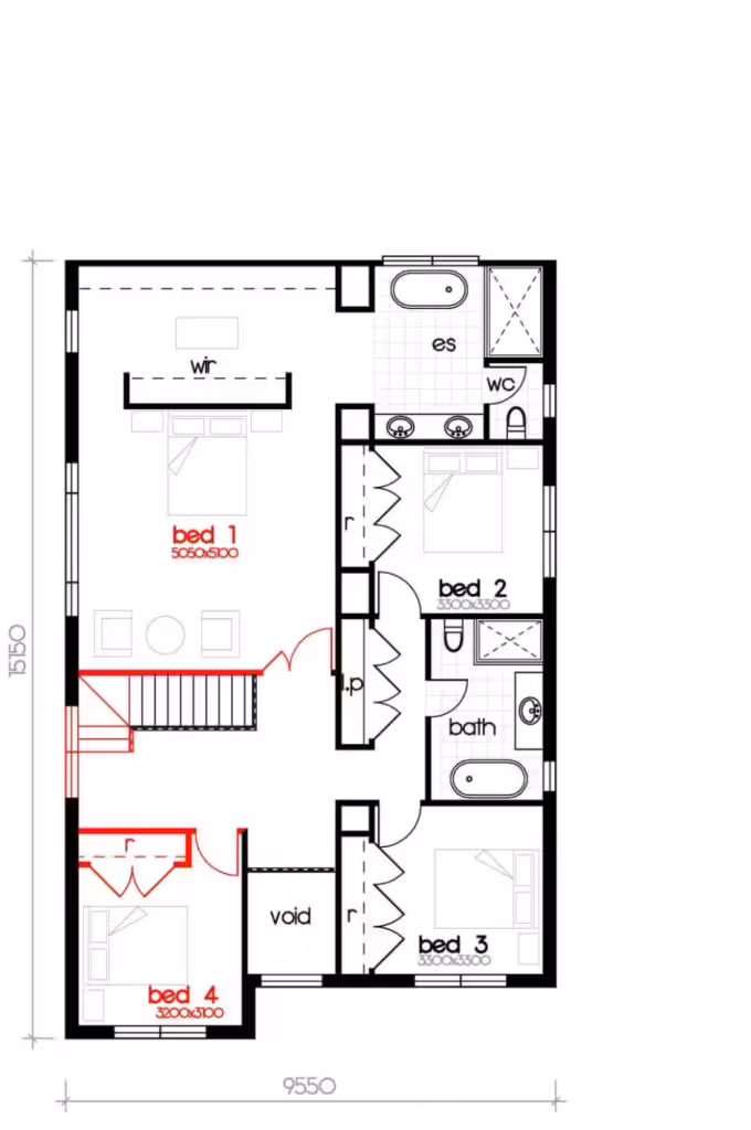 Lily-35-Larger-Bed-1-Option-First floor